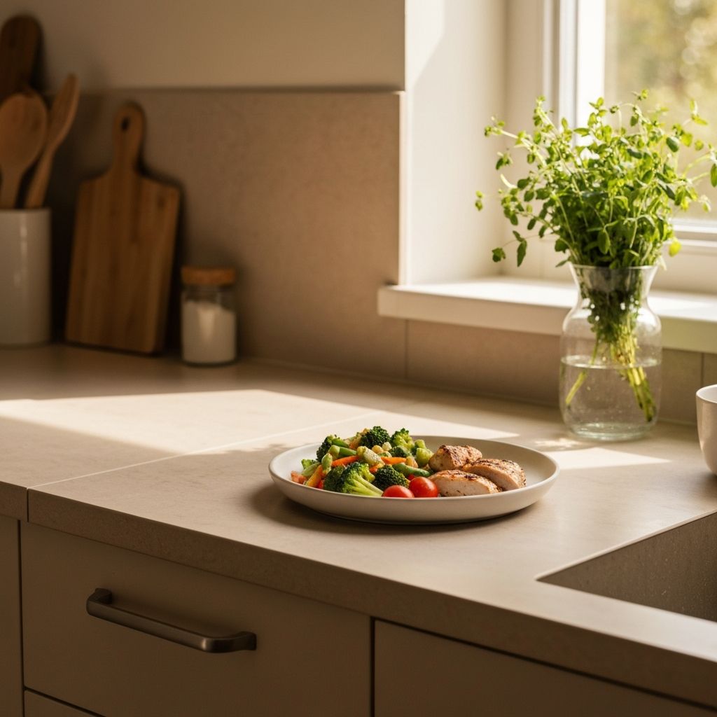 Refeição quotidiana em ambiente doméstico